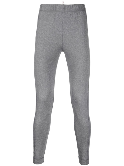 Moncler Slogan-print Jersey Leggings In Grey