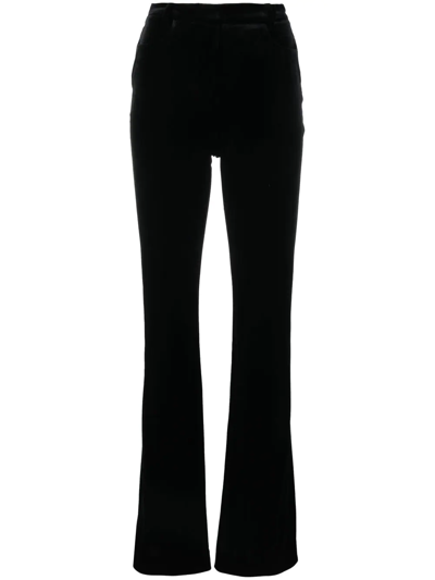 Alexandre Vauthier High-waisted Velvet Trousers In Black