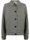 Marni Reversible Gingham Wool-blend And Animal-print Twill Jacket In Neutrals