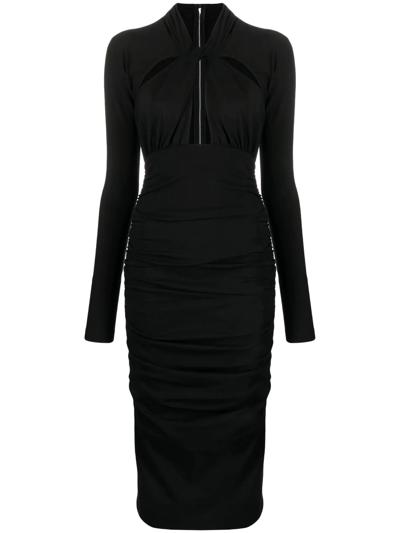 Dolce & Gabbana Black Viscose Blend Midi Dress