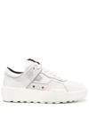 MONCLER LOGO-PATCH LOW-TOP LEATHER SNEAKERS