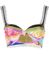 VERSACE I VENTAGLI SILK BRALETTE TOP