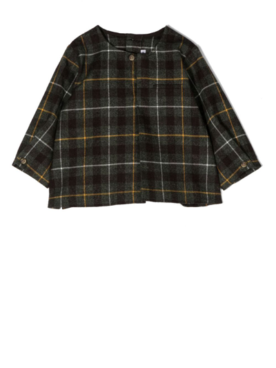 Bonpoint Babies' Long-sleeve Checked Shirt In Green