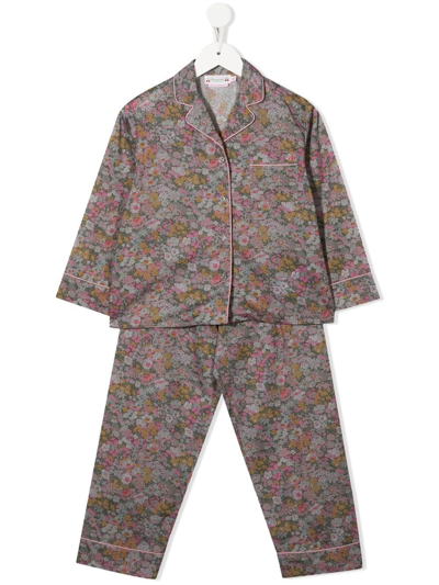 Bonpoint Teen Floral-print Pajama Set In Green