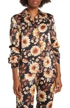 By Design Valerie Tie Front Blouse In Chocolate Dahlia