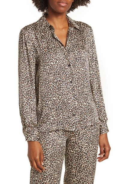 By Design Valerie Tie Front Blouse In Spring Cheetah