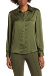 By Design Valerie Tie Front Blouse In Rifle Green
