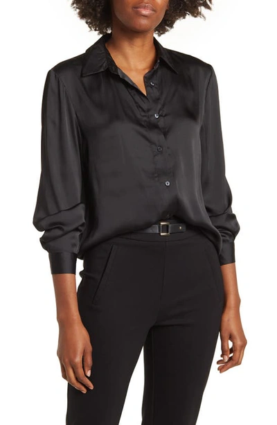 By Design Valerie Tie Front Blouse In Black