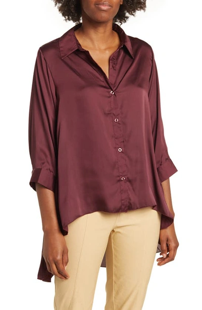 By Design Louisiana High Low Blouse In Port Royale