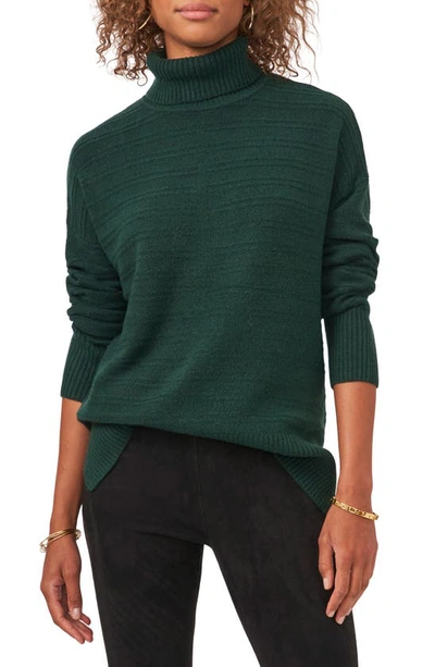 Vince Camuto Textured Turtleneck Sweater In Windsor Moss