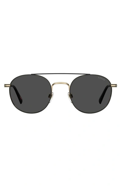 Levi's 54mm Round Sunglasses In Gold / Grey