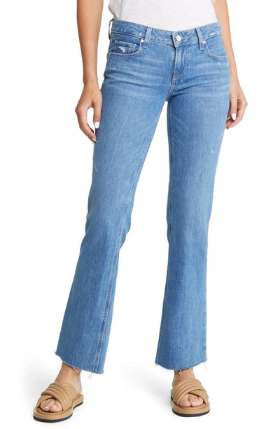 Paige Sloane Low Rise Raw Hem Bootcut Jeans In Bliss Distressed