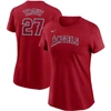 NIKE NIKE MIKE TROUT RED LOS ANGELES ANGELS NAME & NUMBER T-SHIRT