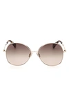 Max Mara Jewel Round Metal Sunglasses In 32f Brown