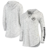 PRESSBOX PRESSBOX GRAY IOWA HAWKEYES SPACE DYE LACE-UP V-NECK LONG SLEEVE T-SHIRT