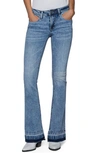 Hint Of Blu Mid Rise Released Hem Flare Jeans In Sail Blue