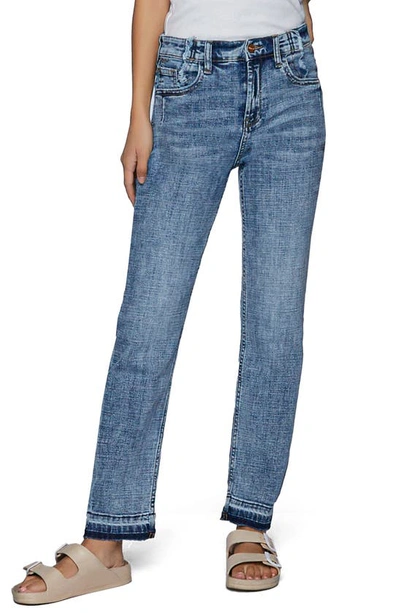 Hint Of Blu High Waist Released Hem Boyfriend Jeans In Hello Blue