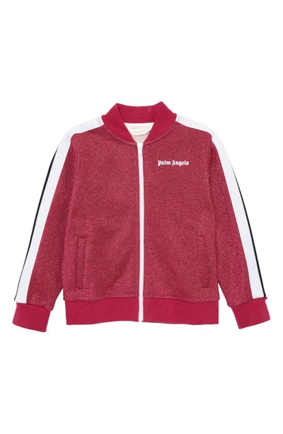 Palm Angels Kids' Brand-print Cotton-blend Jacket 8-12 Years In Fuchsia