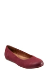 Softwalk Sonoma Flat In Dark Cherry Nubuck