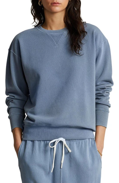 Polo Ralph Lauren Garment Dye Organic Cotton Sweatshirt In Blue