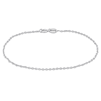 Amour Diamond Cut Cable Chain Bracelet In Platinum In White