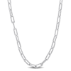 Amour Fancy Paperclip Chain Necklace In Sterling Silver In White
