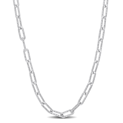 AMOUR AMOUR 3.5MM FANCY PAPERCLIP CHAIN NECKLACE IN STERLING SILVER