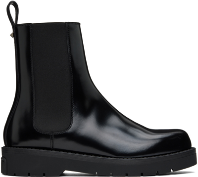 Valentino Garavani Black Beatle Vg Camden Chelsea Boots In 0no Nero