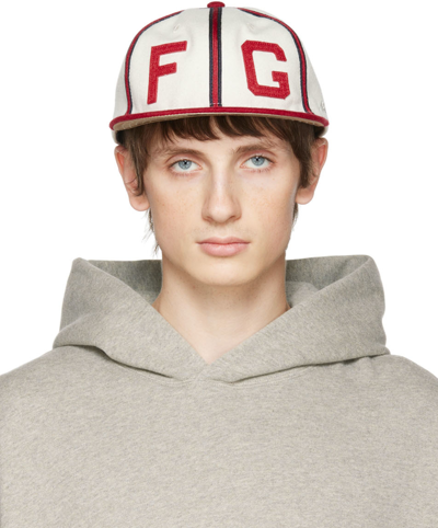 Essentials Off-white New Era Edition 'fg' Strapback Cap In Cream And Red