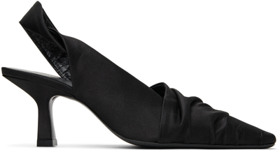 Khaite Water 65 Sateen Slingback Pumps In Black,neutral