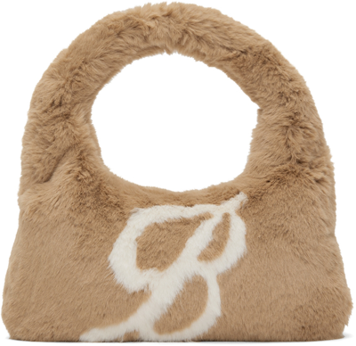 Blumarine Brown Eco-fur Shoulder Bag In L8201 Cammello/burro