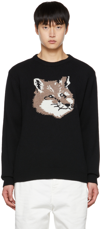 Maison Kitsuné Wool Embroidered-fox Jumper In Blue