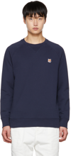 Maison Kitsuné Navy Cotton Fox Head Sweatshirt In Blue