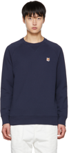 Maison Kitsuné Bold Fox Head Cotton Sweatshirt In Navy