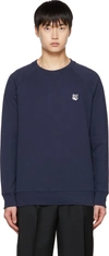 Maison Kitsuné Bold Fox Head Cotton Sweatshirt In P480 Navy