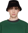 Seekings Black Double Logo Bucket Hat In Black