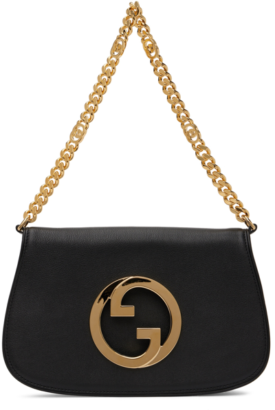 Gucci Black Interlocking G Blondie Shoulder Bag In 1000 Black