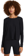 Beyond Yoga Featherweight Daydreamer Pullover Tee In Darkest Night