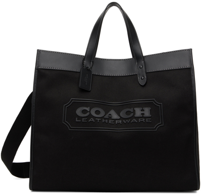 Coach Black Field Tote In Ji/black