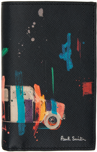 Paul Smith Black Artist Stripe Bifold Card Holder