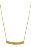 ADORNIA 14K GOLD PLATED HAMMERED BAR PENDANT NECKLACE