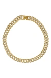 ADORNIA 14K GOLD PLATED PAVÉ CZ CURB CHAIN NECKLACE
