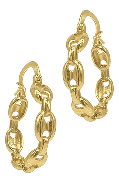 Adornia 14k Gold Plated Mariner Hoop Earrings In Yellow