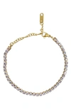 Adornia 14k Gold Plated Tennis Water Resistant Bracelet In Yellow