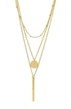 Adornia 14k Plated Layered Pendant Necklace Set In Yellow