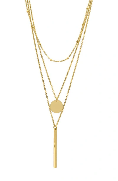 Adornia 14k Plated Layered Pendant Necklace Set In Yellow