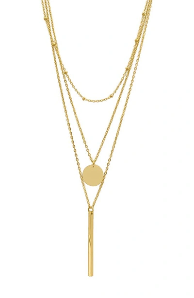 ADORNIA ADORNIA WATER RESISTANT LAYERED PENDANT NECKLACE SET
