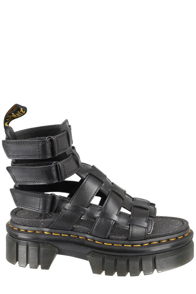 Dr. Martens' Ricki Leather Platform Gladiator Sandal In Black