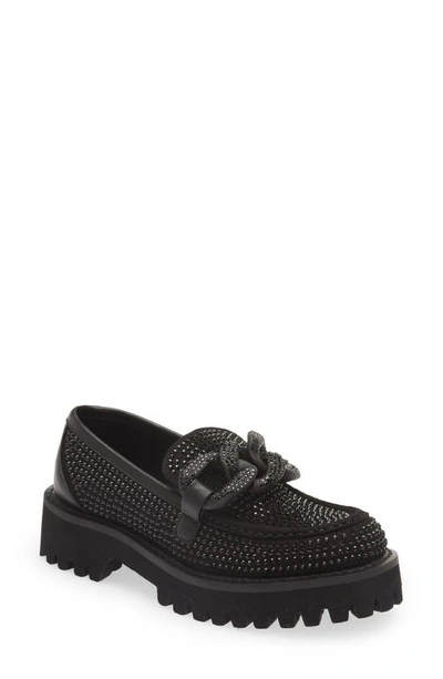 Karl Lagerfeld Giana Platform Loafer In Black Black