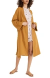 Madewell Double Gauze Cotton Robe In Antique Gold
